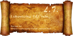 Lukovszky Tünde névjegykártya