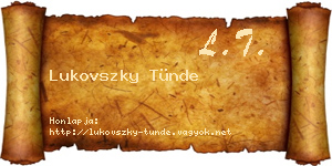 Lukovszky Tünde névjegykártya